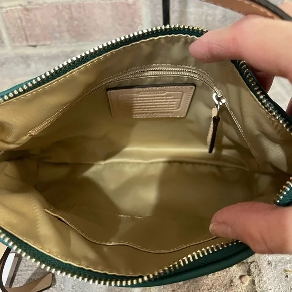 Coach Blue and Green Shoulder Bag with Adjustable Strap - Picture 7 of 8